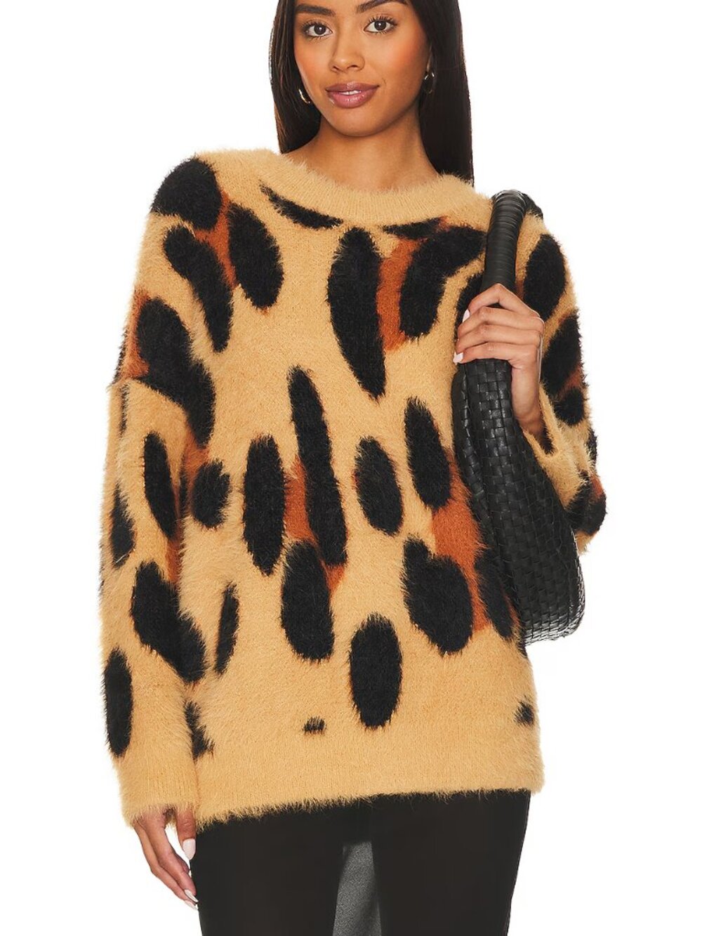 Simon Miller Dozy Sweater Leopard Fuzzy Eyelash Knit Sweater